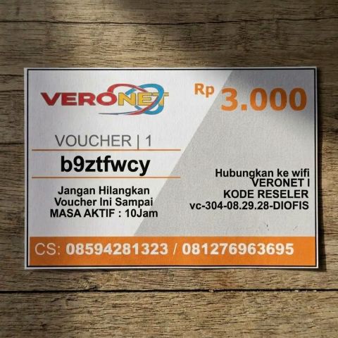 VERONET Hotspot Voucher SOSMED 10 Jam